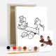 Set de pictat pe panza pentru copii 20x25 "Chip si Dale pe un bustean" 6 culori si pensula7038