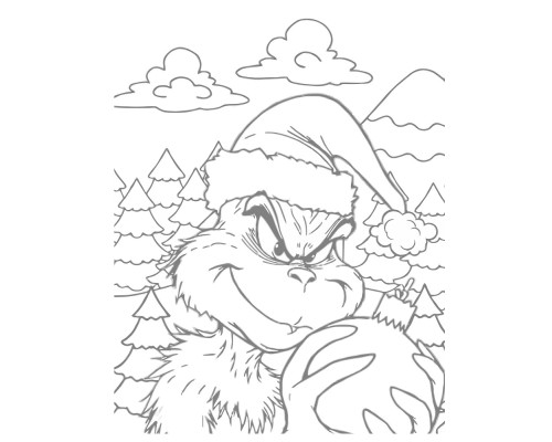 Set pictura pe panza pentru copii 20x25 "Grinch" 6 culori si pensula 7040