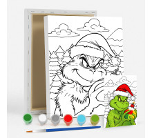 Set de pictat pe pânză pentru copii 20x25 "Grinch" +6vopsee +pensula 7040