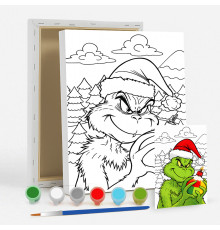 Set de pictat pe pânză pentru copii 20x25 "Grinch" +6vopsee +pensula 7040