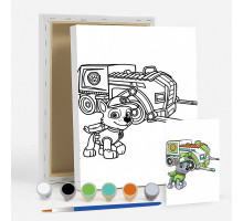 Set de pictat pe pânză pentru copii 20x25 "Paw Patrol Rocky" +6vopsee +pensula 7041