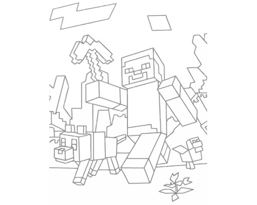 Набор детский для рисования на холсте 20*25 "Minecraft Steve" +6 красок +кисточка 7042