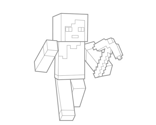 Набор детский для рисования на холсте 20*25 "Minecraft Steve" +6 красок +кисточка 7043