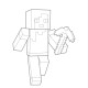 Набор детский для рисования на холсте 20*25 "Minecraft Steve" +6 красок +кисточка 7043