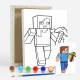 Набор детский для рисования на холсте 20*25 "Minecraft Steve" +6 красок +кисточка 7043