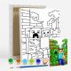 Set de pictat pe pânză pentru copii 20x25 "Minecraft Steve si Creeper" +6vopsee +pensula 7045