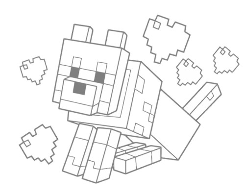 Set de pictat pe pânză pentru copii 20x25 "Minecraft DOG" +6vopsee +pensula 7046