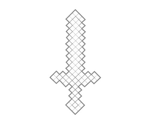 Набор детский для рисования на холсте 20*25 "Minecraft Алмазный меч"+6красок+кисточка 7047
