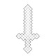 Набор детский для рисования на холсте 20*25 "Minecraft Алмазный меч"+6красок+кисточка 7047