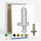 Set de pictat pe pânză pentru copii 20x25 "Minecraft Diamond Sword" +6vopsee +pensula 7047