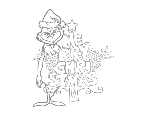 Набор детский для рисования на холсте 20*25 "Гринч Merry Christmas" +6красок +кисточка 7048