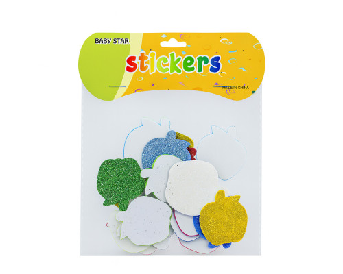 Наклейка для творчества, из фоамирана с глиттером "Яблоки" S12-1