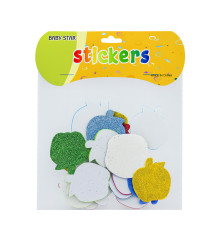 Autocolante pentru creatie, din foamiran cu gliter "Mere"