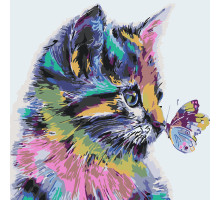 Набор для рисования по номерам 40*50 "Кошка с бабочкой" 3420