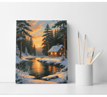 Set pictură pe numere 40*50 "Apus de iarnă" 6209