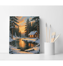 Set pictură pe numere 40*50 "Apus de iarnă" 6209