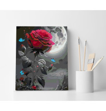 Set pictură pe numere 40*50 "Trandafir nocturn" 4697