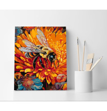 Набор для рисования по номерам 40*50 "Пчела на цветке" 4324