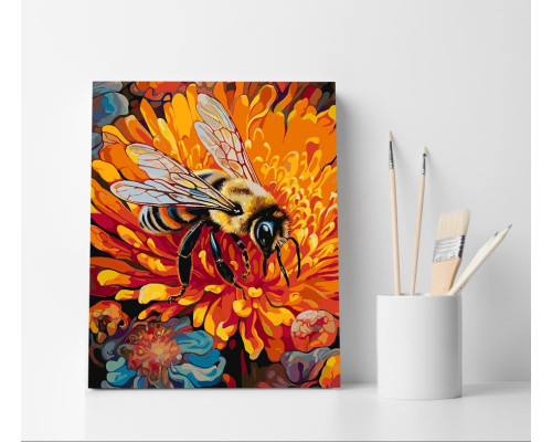 Набор для рисования по номерам 40*50 "Пчела на цветке" 4324