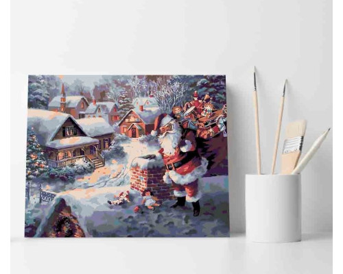 Set pictură pe numere 40*50 "Cadourile lui Moș Crăciun" 3140