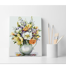 Set pictură pe numere 40*50 "Flori într-un ulcior alb" 4340