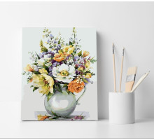 Set pictură pe numere 40*50 "Flori într-un ulcior alb" 4340