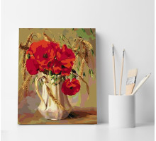 Набор для рисования по номерам 40*50 "Маки в кувшине" 4383