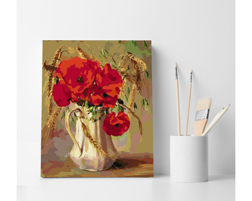 Набор для рисования по номерам 40*50 "Маки в кувшине" 4383