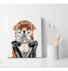 Set pictură pe numere 40*50 "Vulpiță cu ceașcă" 1024