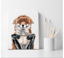 Set pictură pe numere 40*50 "Vulpiță cu ceașcă" 1024