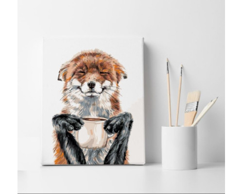 Set pictură pe numere 40*50 "Vulpiță cu ceașcă" 1024