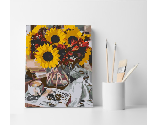 Set pictură pe numere 40*50 "Buchet cu floarea-soarelui" 4566