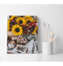 Set pictură pe numere 40*50 "Buchet cu floarea-soarelui" 4566