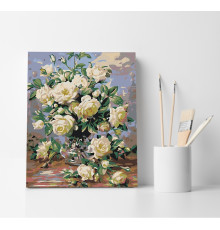 Set pictură pe numere 40*50 "Trandafiri albi" 1301