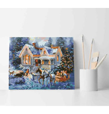 Set pictură pe numere 40*50 "Atmosferă de Crăciun" 4006