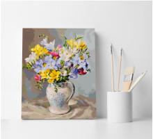 Set pictură pe numere 40*50 "Crocusi un ulcior" 4386