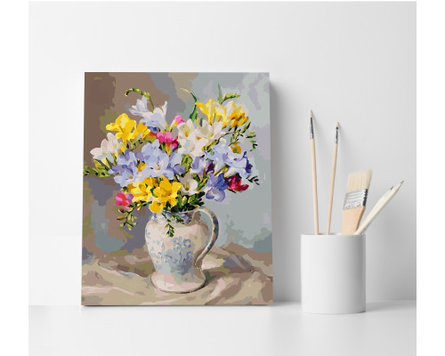 Set pictură pe numere 40*50 "Crocusi un ulcior" 4386