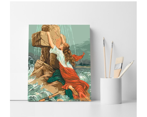 Set pictură pe numere 40*50 "Minunea Crucii pe apă" 4315