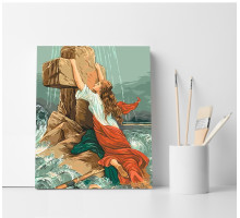 Set pictură pe numere 40*50 "Minunea Crucii pe apă" 4315