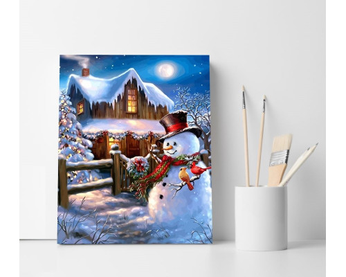 Set pictură pe numere 40*50 "Om de zăpadă vesel" 6130