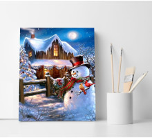 Set pictură pe numere 40*50 "Om de zăpadă vesel" 6130