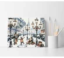 Set pictură pe numere 40*50 "Iarna în oraș" 4622