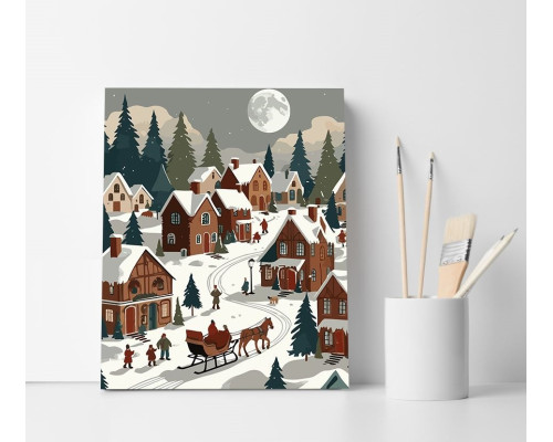 Set pictură pe numere 40*50 "Iarna în suburbii" 6134