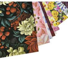 Set hartie de ambalat cadouri "Flori" asorti 20buc. 80g, 75x51cm