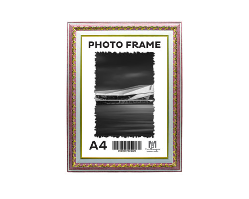 Фоторамка A4 Сливовый иней с орнаментом 40мм F4014-516 CM*4429