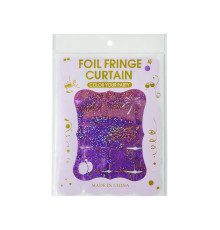 Блестящий голографический дождь для стены фотозоны, прямоугольники, сиреневый (10)