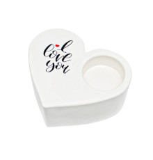 Figurina din gips suport p/u luminare "Inima"cu inscripții, 7*10.5*4.5см. CM*7456