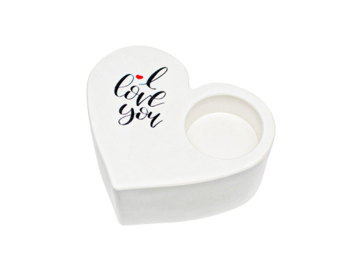 Figurina din gips suport p/u luminare "Inima"cu inscripții, 7*10.5*4.5см. CM*7456