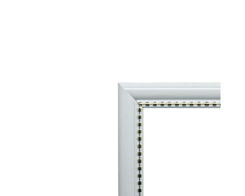 Фоторамка A5 (15*20) c ножкой-подставкой, белая с бисерным краем, 19мм F1917-15G CM*5004