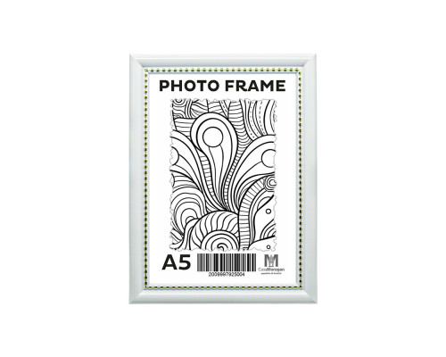 Rama foto A5 (15*20) cu suport, alb cu margina mărgele 19мм F1917-15G CM*5004